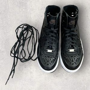 Nike Womens Air Force One Ultra Force Mid Joli Black Leather {Size 7.5}